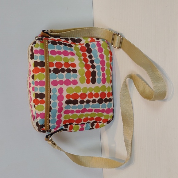 Lily Bloom Multi-Color Polka Dot Crossbody Purse Karma Bloom Fabric Initial "C" - Picture 7 of 15